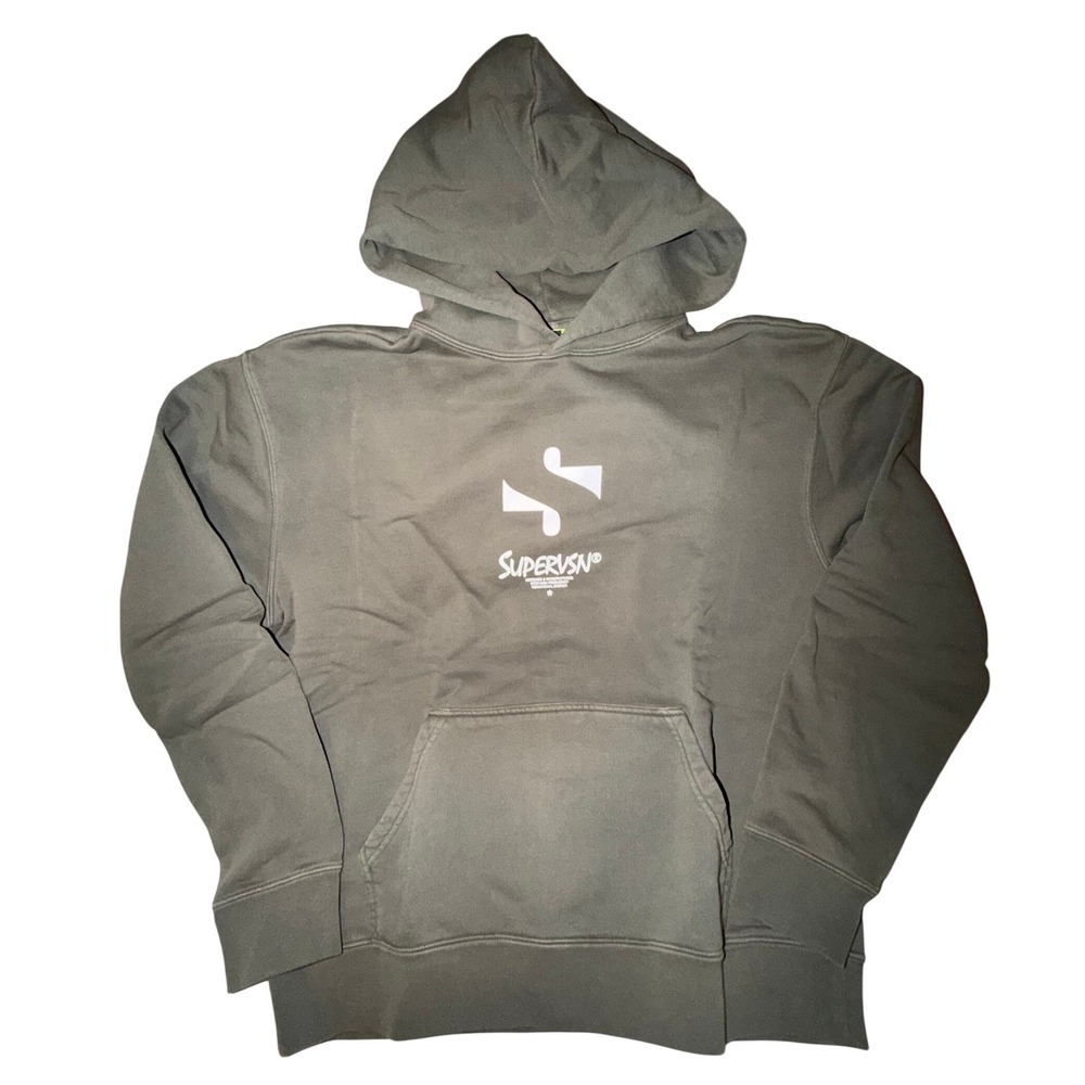 Supervsn Box Out Hoodie Mens‎ Vintage Grey Graphic Pullover 35-544A10044, Size M - Picture 2 of 10